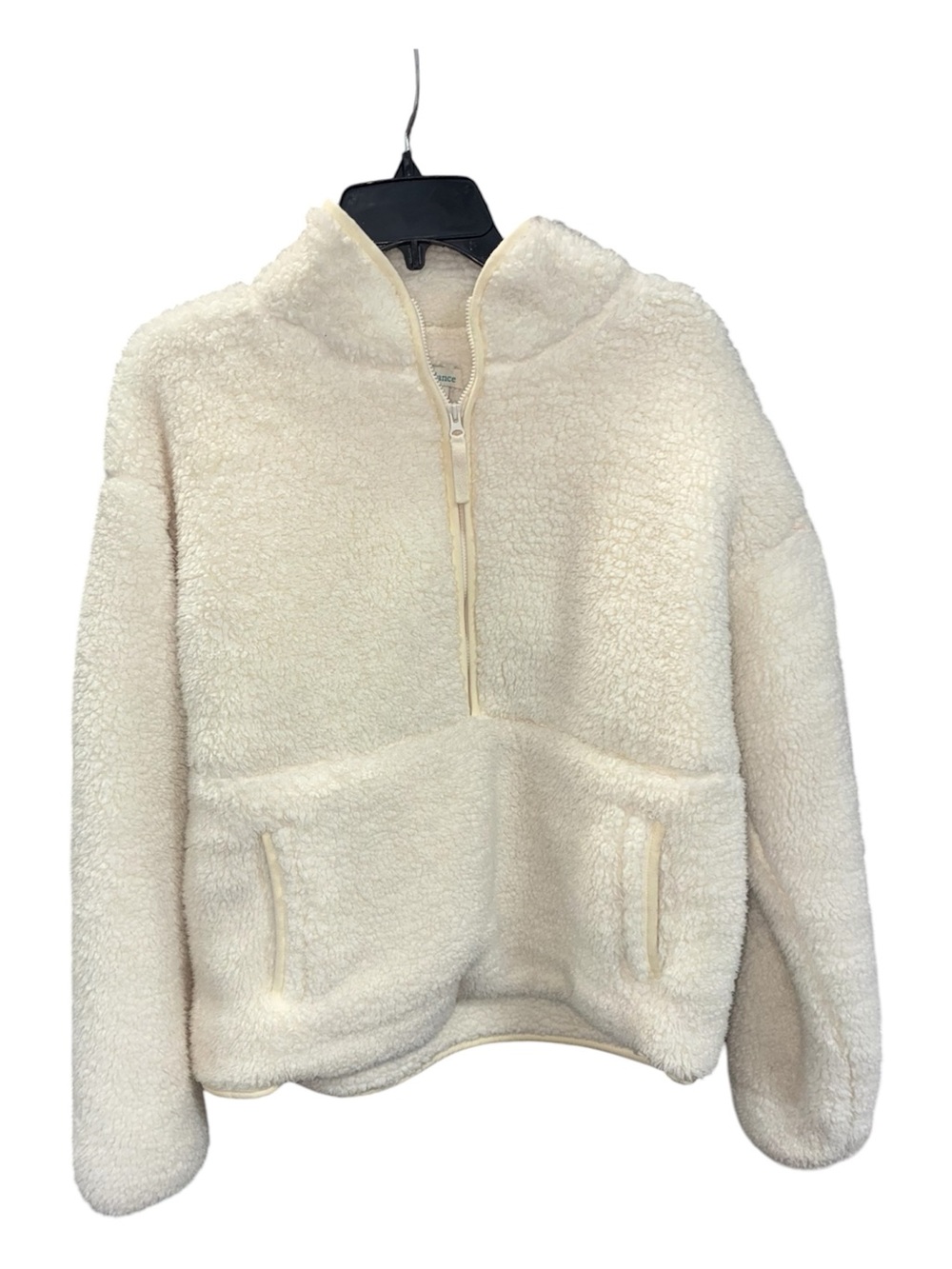 Sundance Heidi Sherpa Pulllover Cream Ivory White Sz M Jacket Multi Pockets